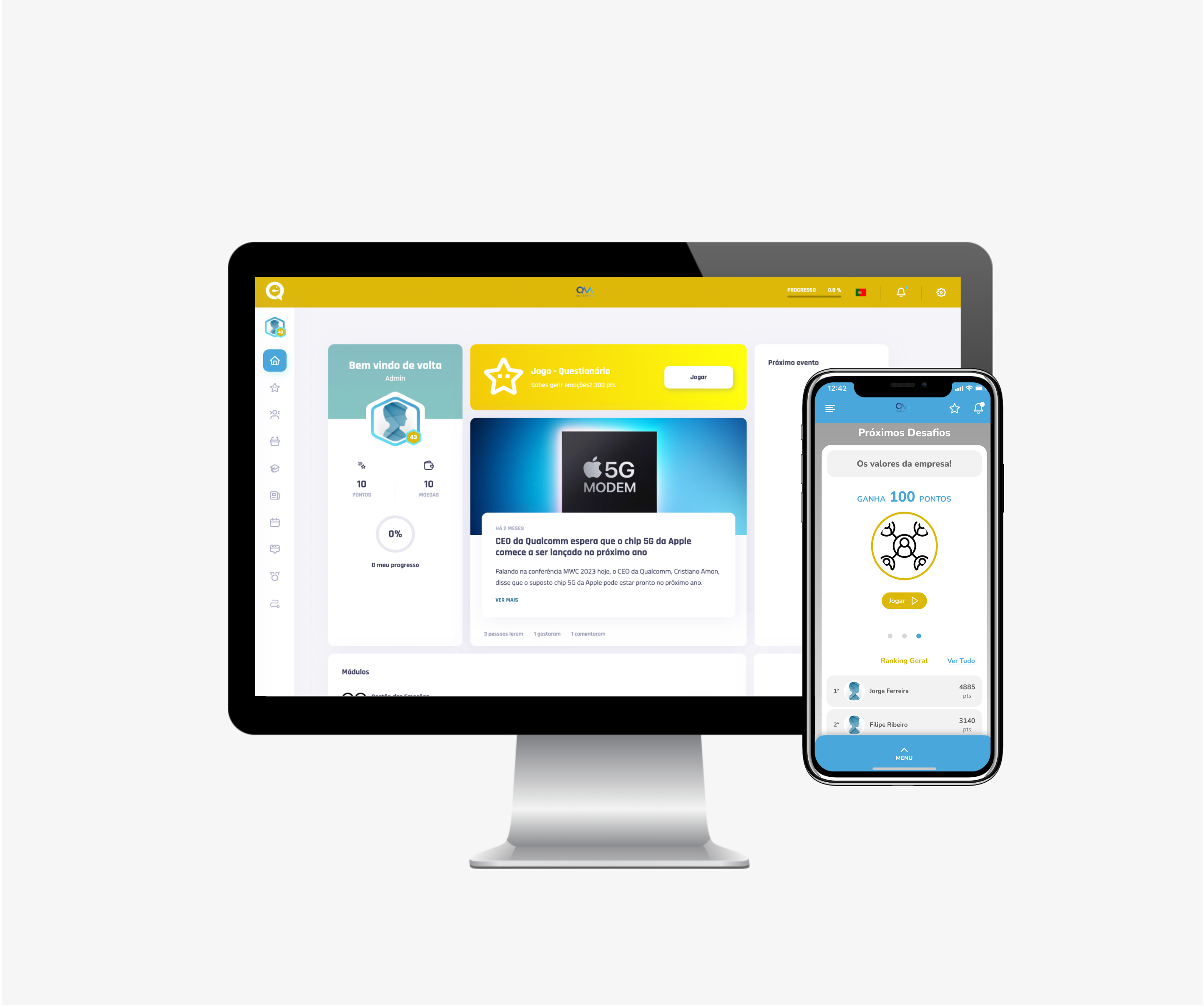 O QTraining é uma solução de gamificação que visa digitalizar o training e torná-lo mais interativo e eficaz.